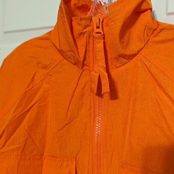 Naked Wardrobe Windbreaker Jacket Size Small Full Zip Pocket Utility Orange, S - Picture 10 of 12